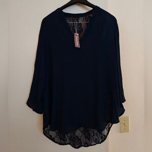 Zenobia Navy Women's Blouse